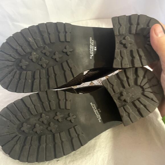 Hokus Pokus Size 8 Sandal 2" block heel Leather brown Women shoe - Picture 8 of 9